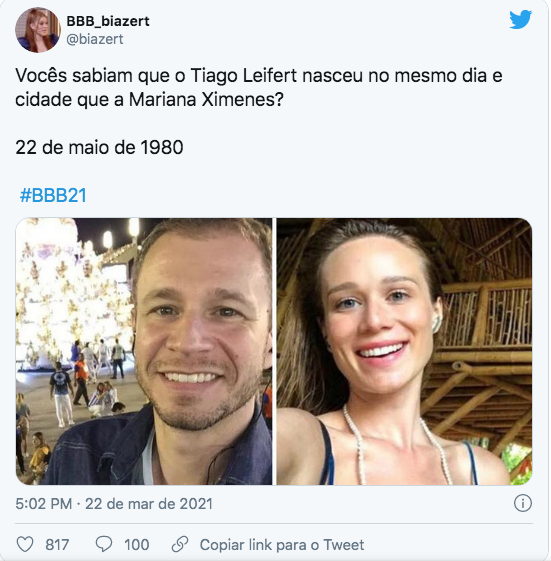 Internautas acreditam que Tiago Leifert e Mariana Ximenes são irmãos e foram separados na maternidade