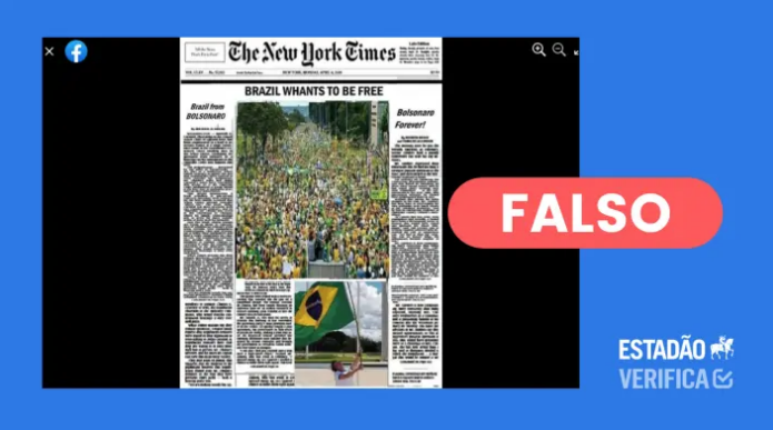 ‘The New York Times’ não publicou capa pró-Bolsonaro