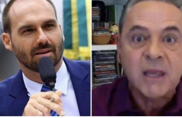 Eduardo Bolsonaro ironiza narrador da Globo