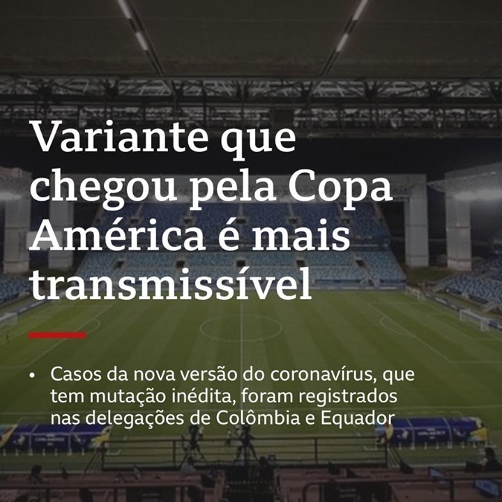 Variante que chegou Pela Copa América ė Mais transmissível